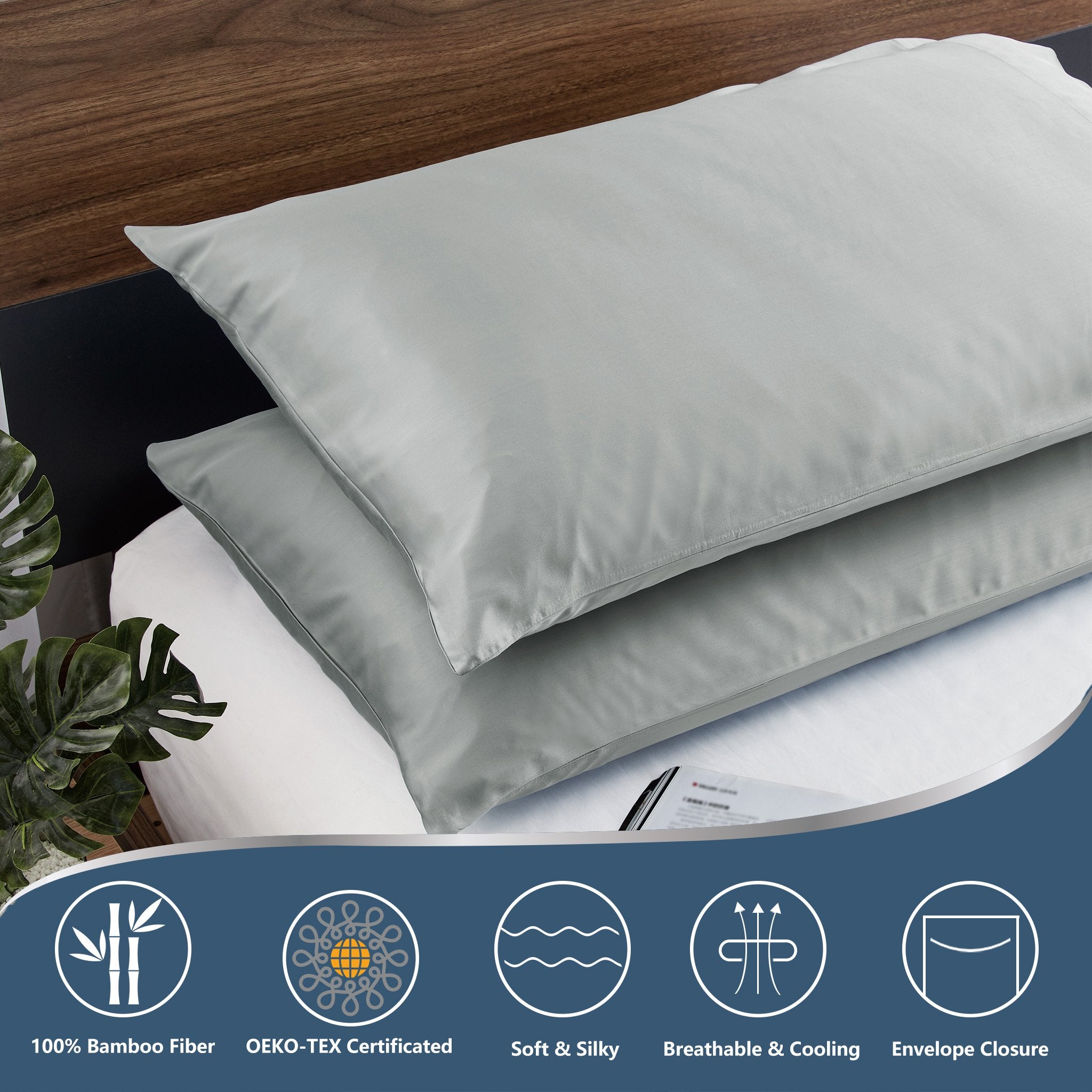 100% Organic Bamboo Pillowcase Set of 2 – CozyLux Home