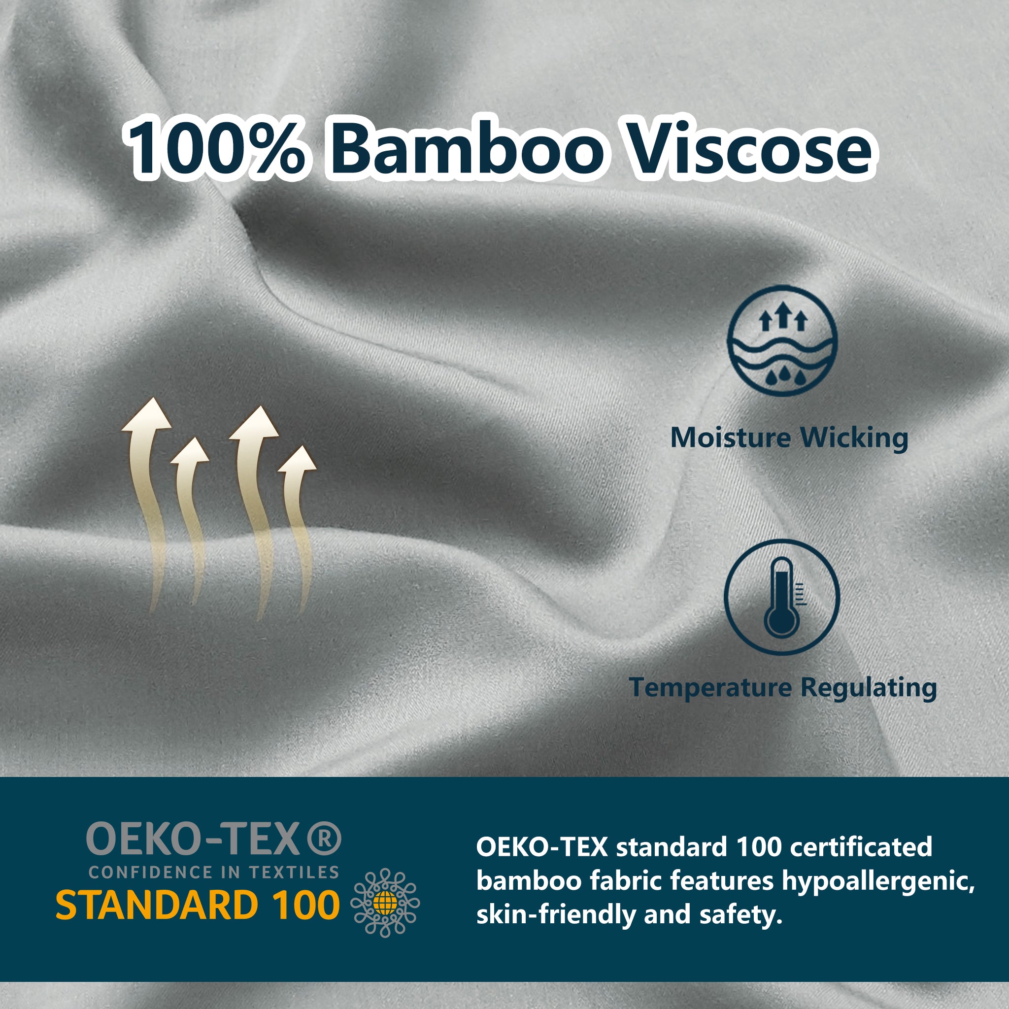CozyLux 100% Organic Bamboo Sheets Queen Size White 300 Thread Count Oeko-Tex Certified Cooling Bed Sheets Set for Night Sweats 4pcs with 16 Deep POC