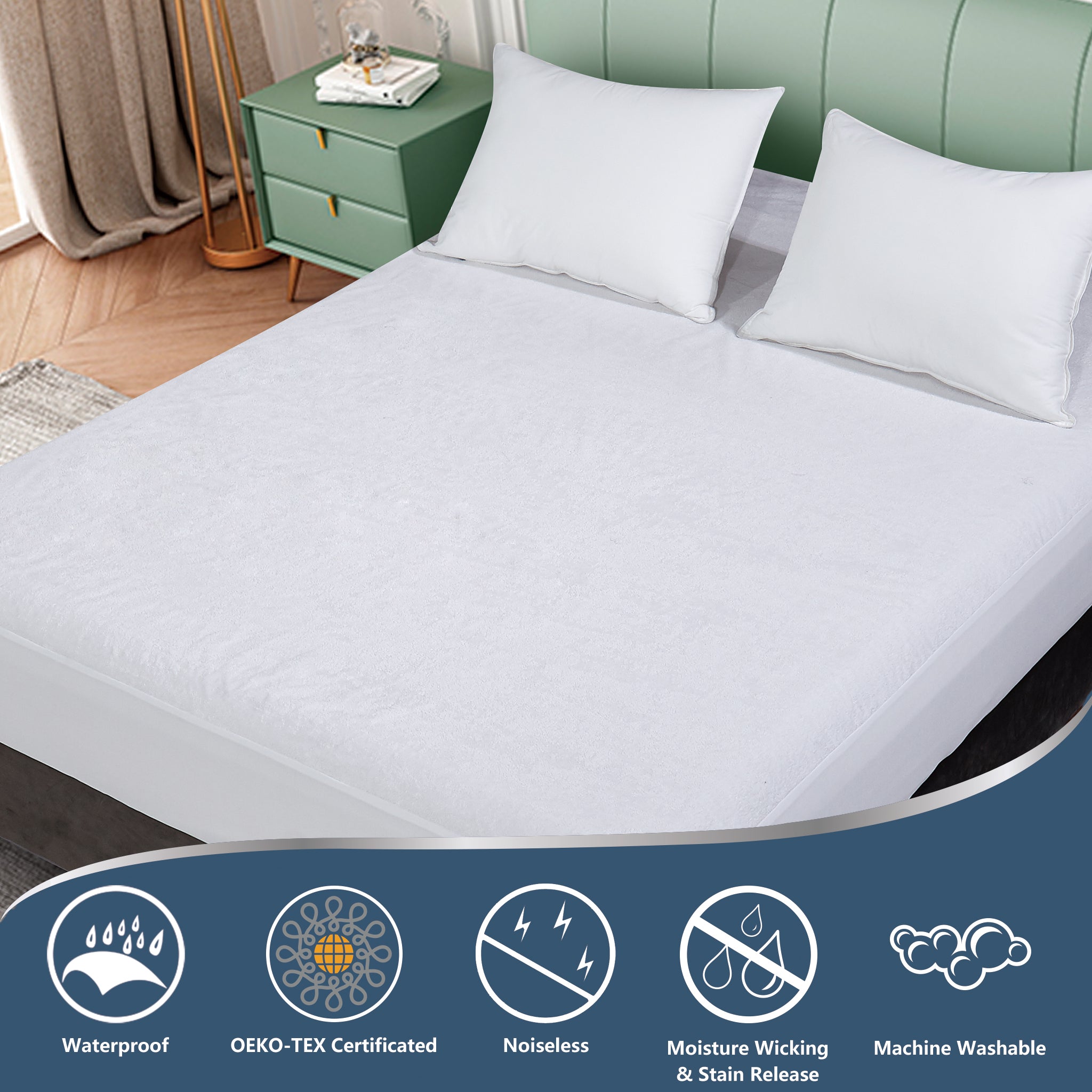 Stain Resistant Waterproof Mattress Pad - One Stop Bedwetting