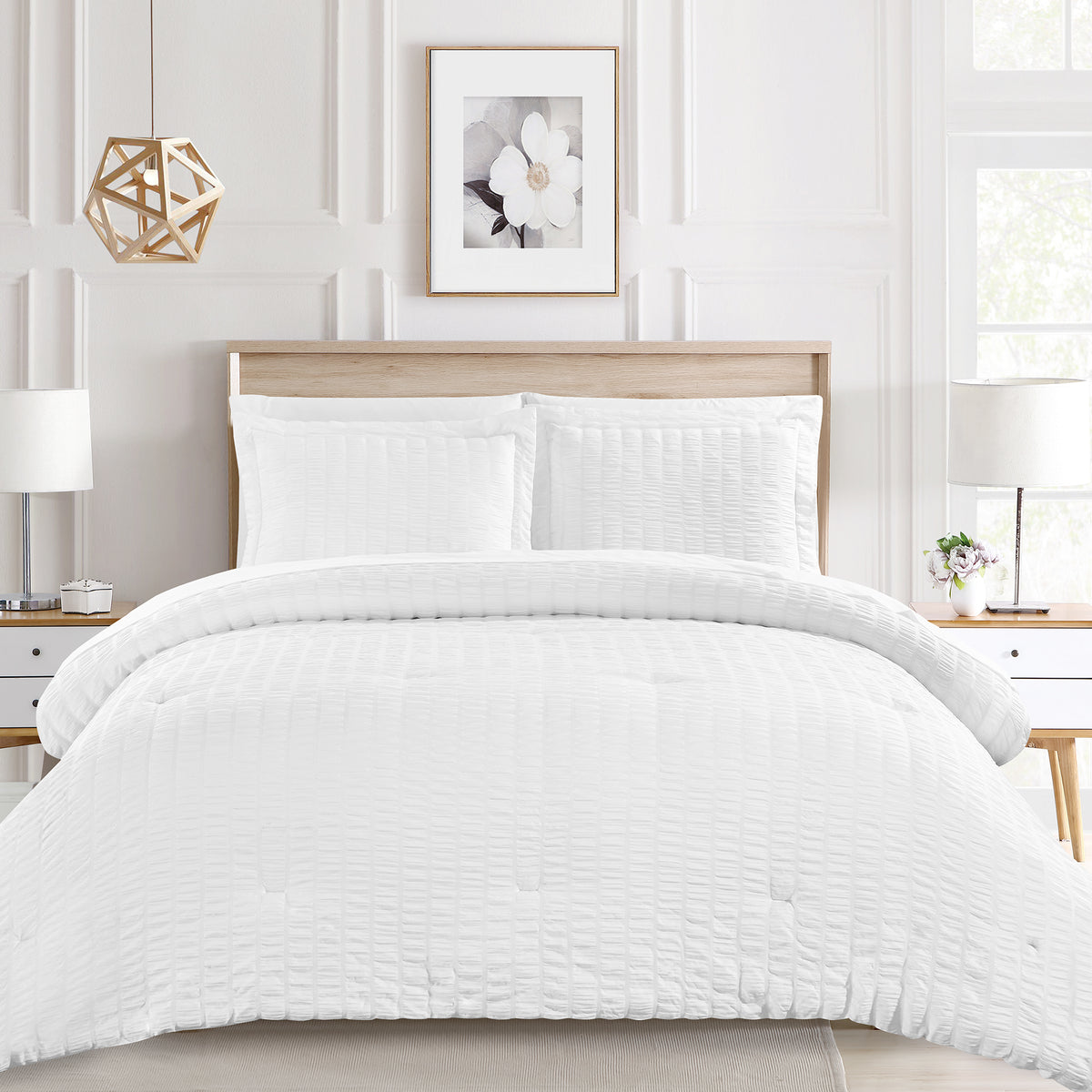 Seersucker Pattern Comforter Set – CozyLux Home